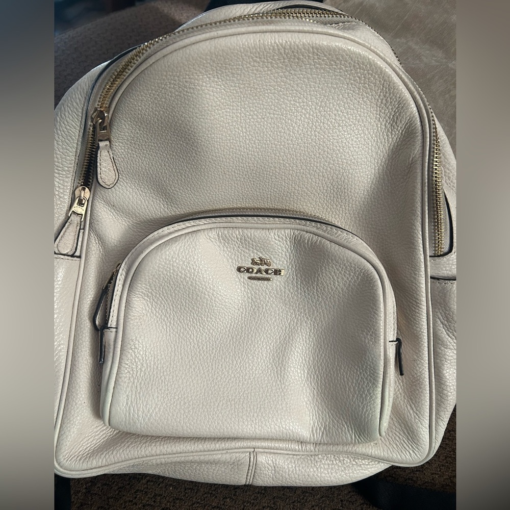 COACH 12inch mini backpack - Cream Leather